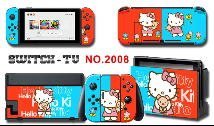 Для nintendo Switch Pain sticker консоль Dock Joy Con полное покрытие цветной бумажной кожи Закаленное стекло протектор экрана от 2000-2305
