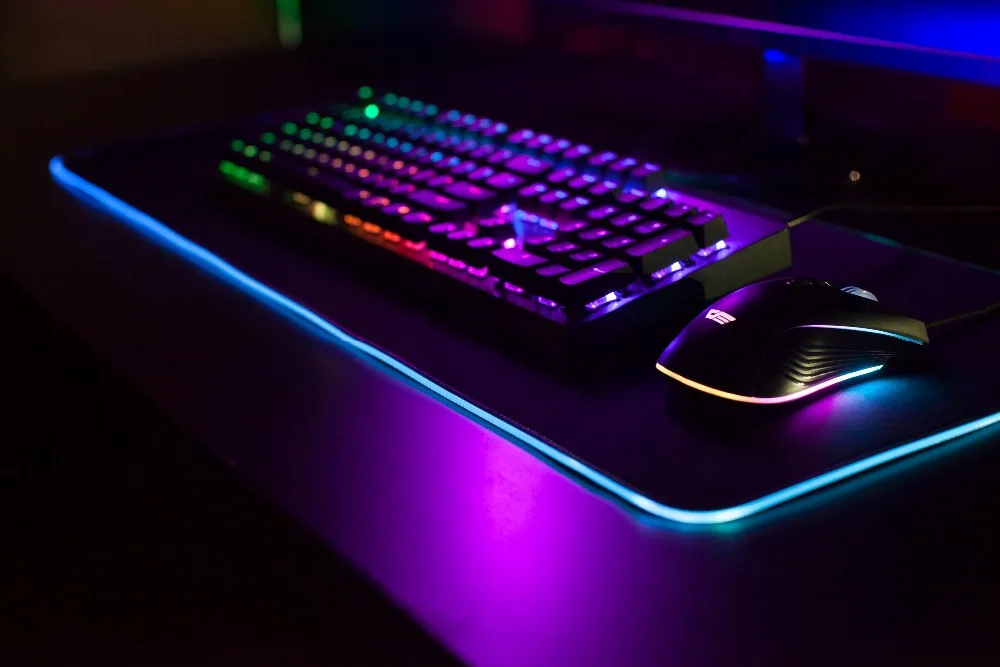 DarkFlash компьютерный коврик для мыши Проводная USB RGB разноцветная подсветка игровой коврик для мыши 300 мм* 800 мм Высококачественный нескользящий коврик для мыши для ноутбука