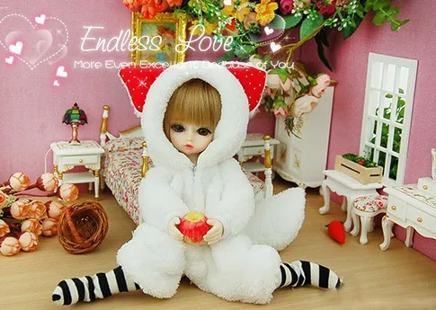 Милый маленький Лисичка пижамы костюм животного для BJD 1/8 YOSD 1/6 Кукла Одежда