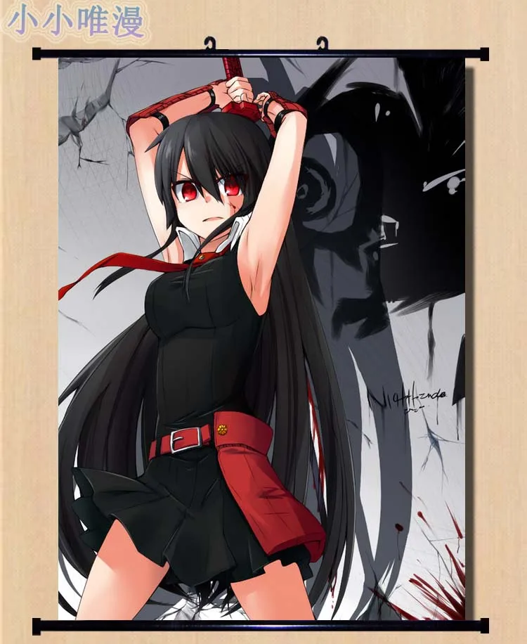 Японское аниме Akame ga KILL! Сексуальная девушка Kurome & домашний Декор стены прокрутки