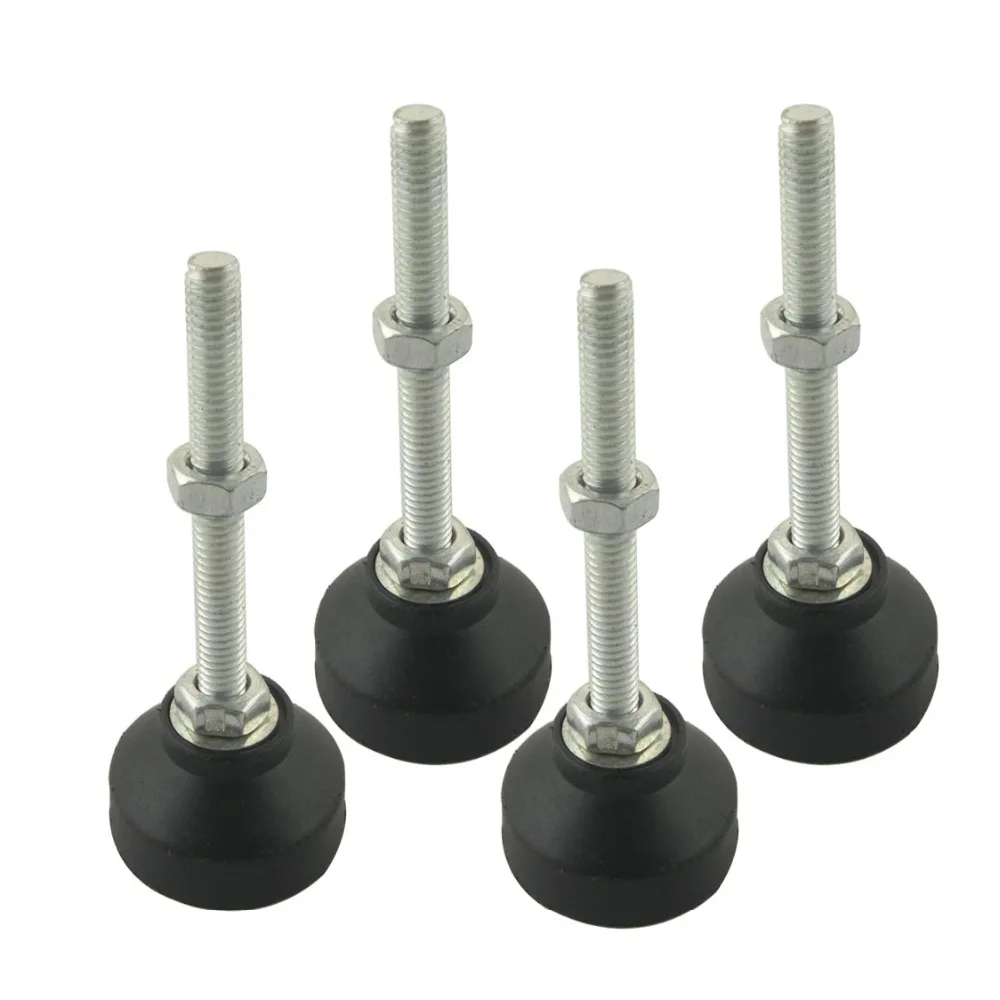 

4pcs M12x100mm Adjustable Foot Cups Reinforced Nylon Base 50mm Diameter Articulated Feet M12 Thread Leveling Foot