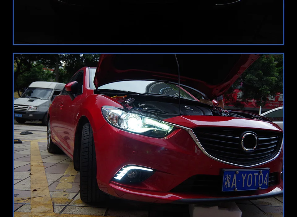 АКД Тюнинг автомобилей фары для Mazda 6 мазда 6 atenza 2013- светодиодные фары DRL ходовые огни Биксеноновые лучевые огни ангельские глазки