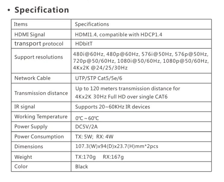 До 120 м HDbitT HDMI через IP CAT5/5e/6 удлинитель преобразователь адаптер HDCP с 4KX2K @ 30 Гц LKV683 |