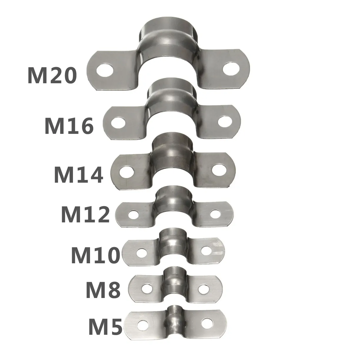 Высококачественные зажимы для труб из нержавеющей стали M5/M8/M10/M12/M14/M16/M20 10 шт. все