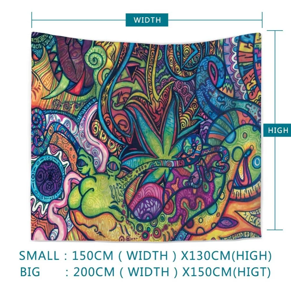 Meijuner гобелен Красочные серии Psychedelic гобелены картины Висячие настенные пляжное