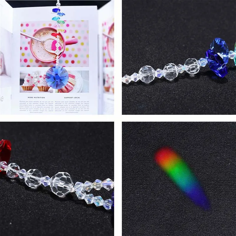 H & D Кристалл чакра Suncatcher круглый Подсолнух призмы кулон висит Радуга октогон