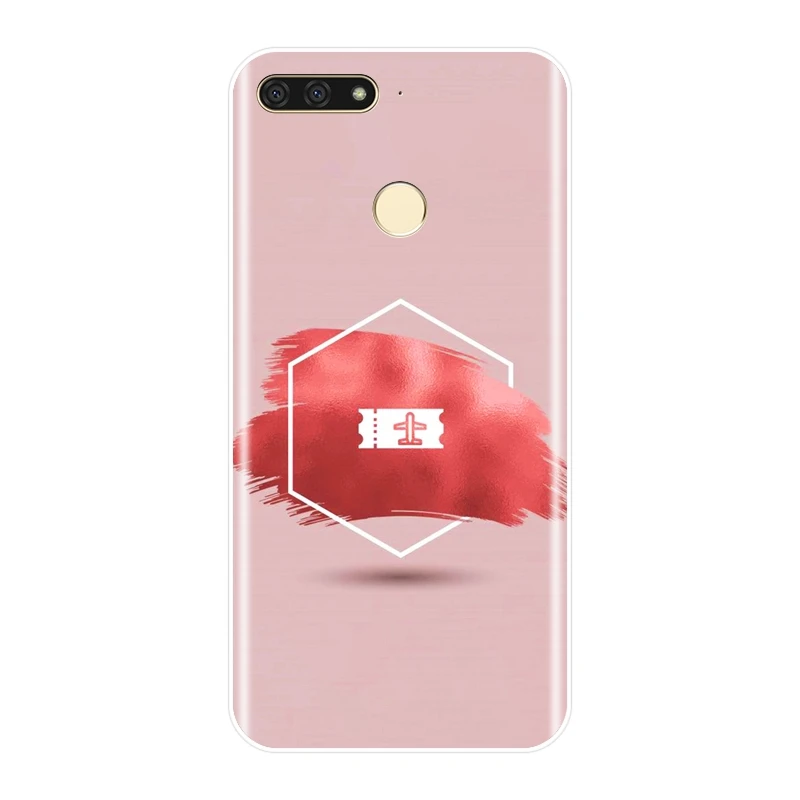 Задняя крышка для Huawei Y5 Y6 Y7 Prime 2017 2018 Y9 2019 Y3 II Pro розовый сердце самолет королева