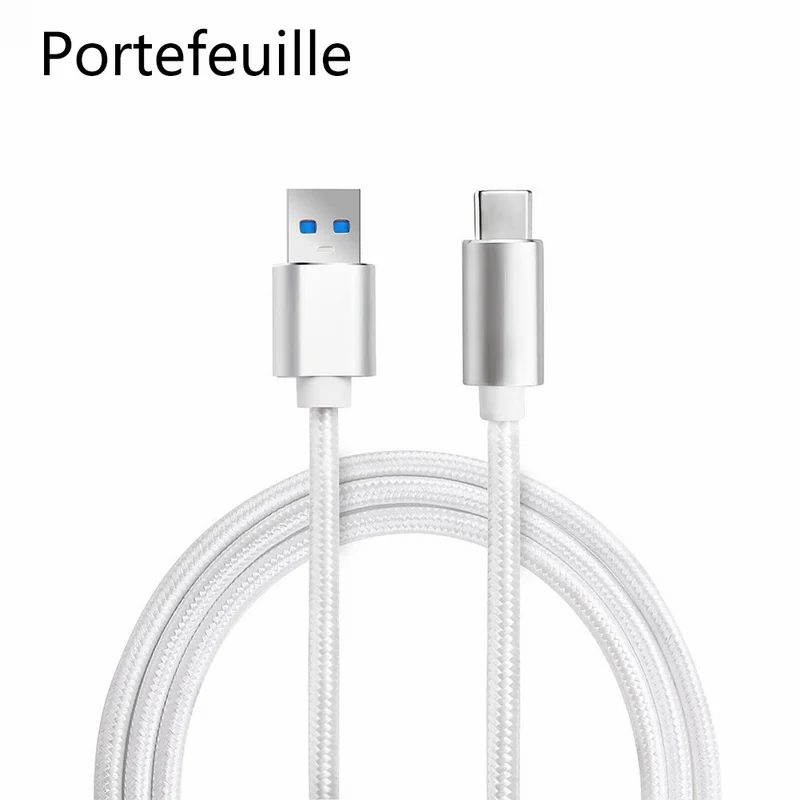 Кабель USB Type C в нейлоновой оплетке шнур для передачи данных и зарядки LG G5 G6 Xiaomi mi6