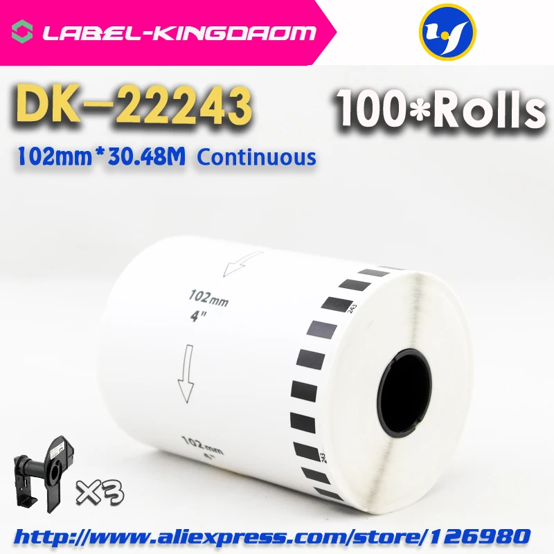 100 рулонов совместимых DK 22243 этикеткой 102 мм * 30 48 м непрерывная Совместимость для