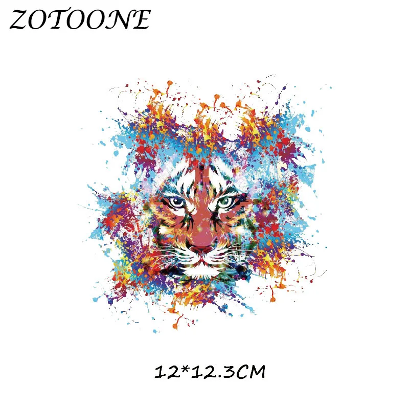 Цветные нашивки ZOTOONE с тигром для одежды футболок животных глажки наклейки