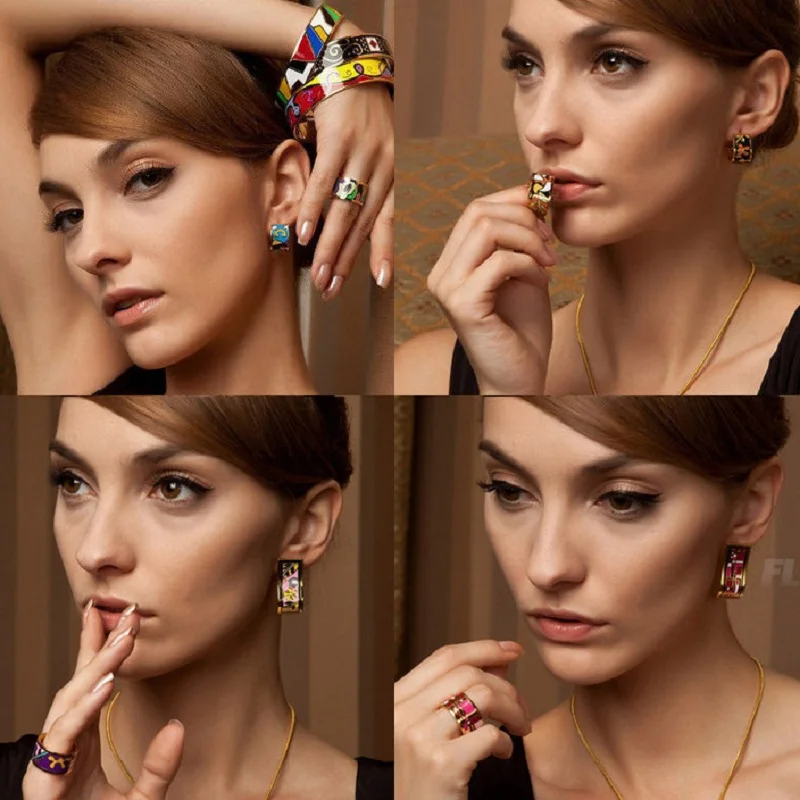 2017 милые Эмалированные кольца с цветком клевера для милой девушки подарок кольцо