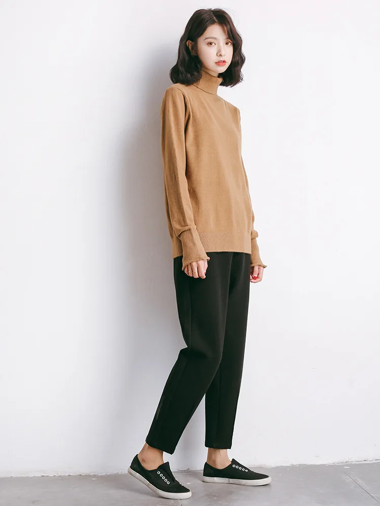 Повседневные длинные брюки Pantalon Femme корейская весенне-осенняя одежда свободные винтажные Талия на резинке Женские шаровары QH217