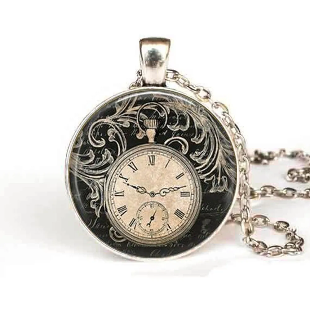 Винтажное ожерелье для часов в стиле стимпанк круглые часы карманные подвеска