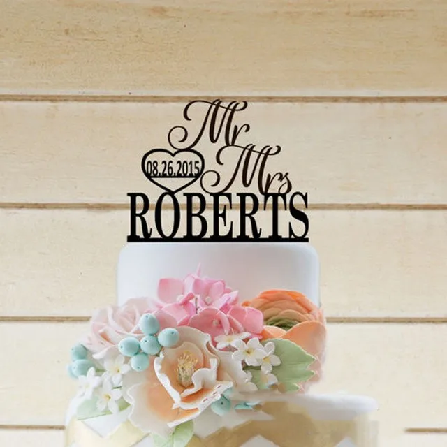 

Mr&Mrs Wedding Couple CakeTopper Personalized wedding cake topper Acrylic Happy Birthday Cake Topper Party Supplies Kid Birthday
