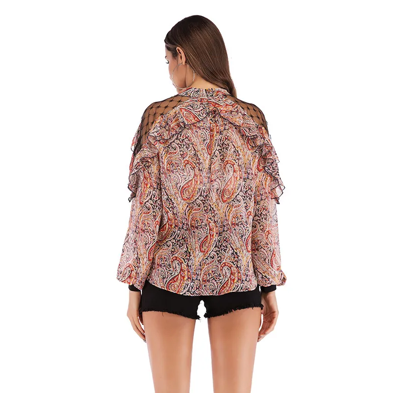Рубашка женская с рукавами фонариками из шифона 2019|Рубашки| |