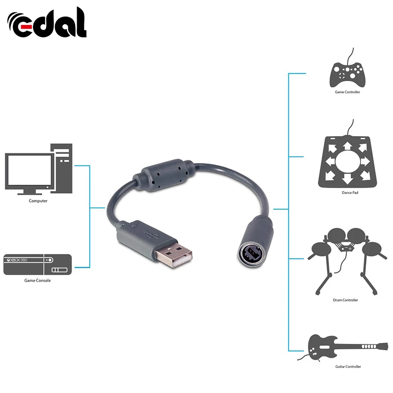 1 шт. usb адаптер удлинитель для Microsoft Xbox 360 проводные контроллеры|Кабели| |