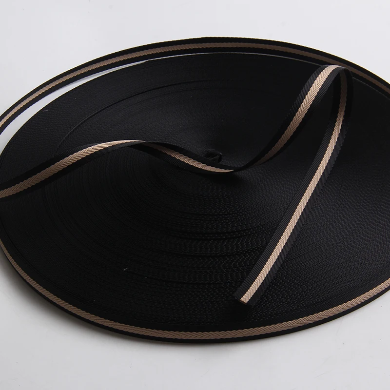 1 5 см лента в елочку бежевый/черный цвет Высокое качество нейлоновая тесьма 5/8