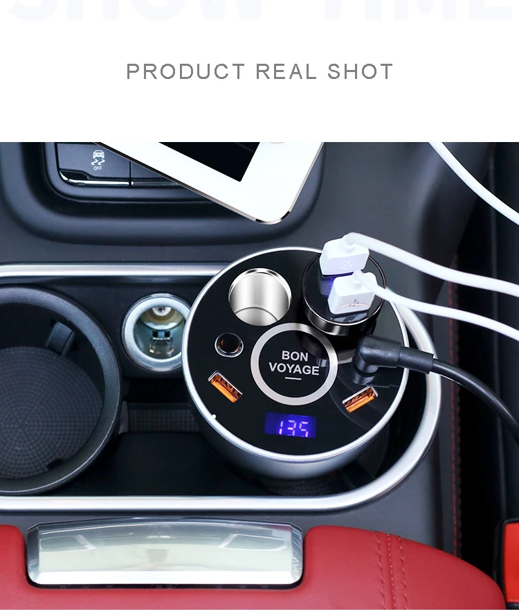 Llano двойное USB Автомобильное зарядное устройство Qualcomm Quick Charge 3,0 Автомобильное зарядное устройство с светодиодный цифровым дисплеем для iPhone samsung iPad