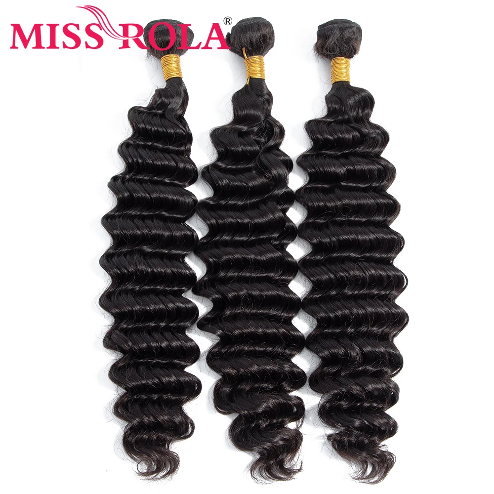 Miss Rola Hair Weave 3 шт. глубокая волна 8 26 дюймов перуанские накладные волосы пучки не