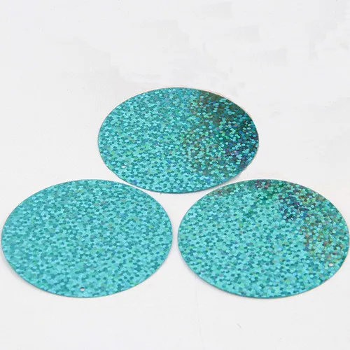 50mm FR LaserLTblue Пайетки синие 3 мм 50 мм плоские круглые чашки свободные ПВХ блестки DIY ремесла для шитья одежды аксессуары Lentejuelas Manualidades 20 г - Цвет: 50mm FR LaserLTblue