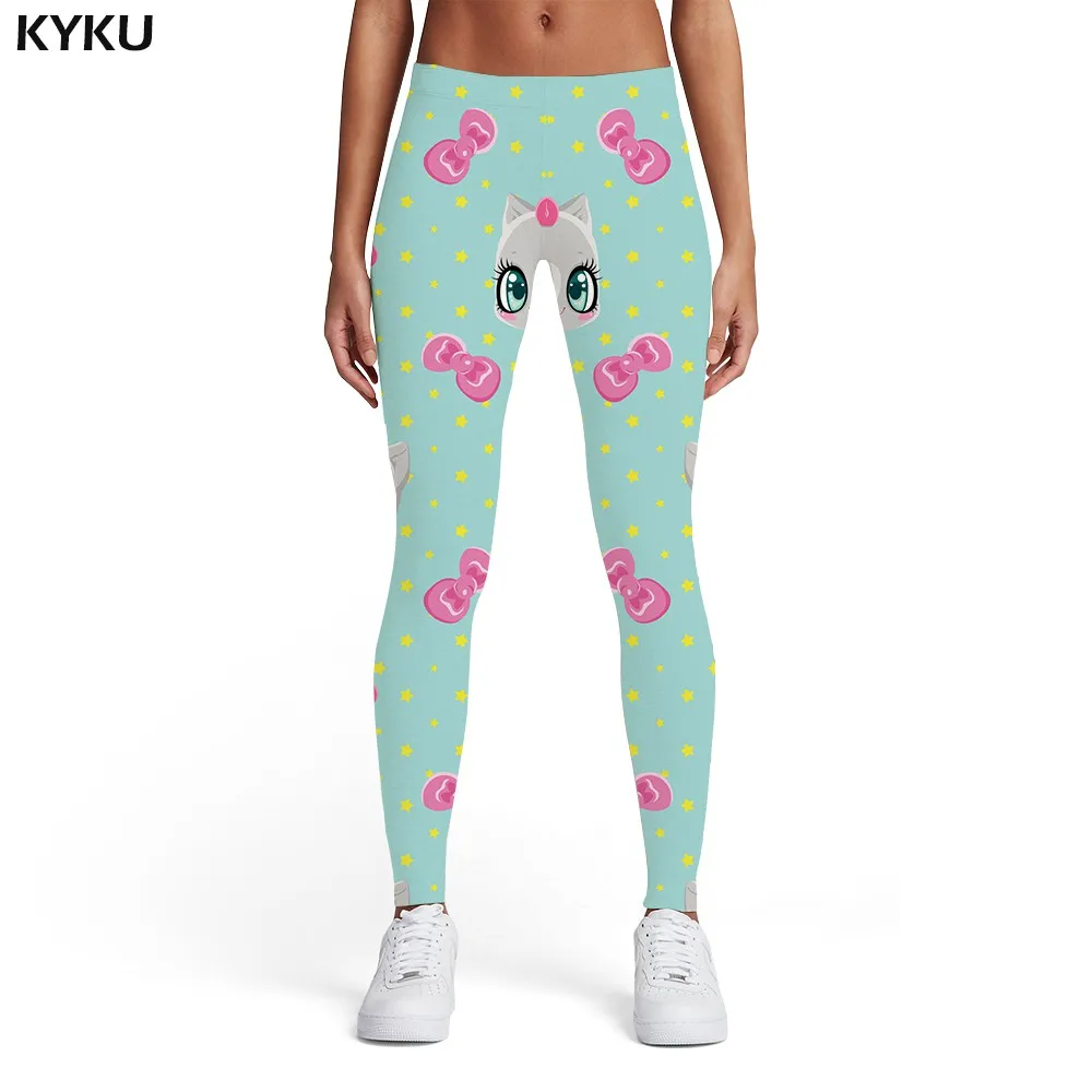 Ladies leggings06 KYKU леггинсы с котом, женские леггинсы с животными, сексуальные, с граффити, эластичные, розовые, женские, s леггинсы, штаны, джеггинсы, джеггинсы, забавные - Цвет: Ladies leggings06