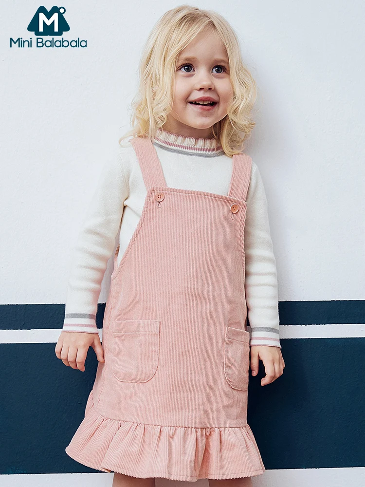 MiniBalabala/Детский комбинезон для девочек платье и топ с оборкой милые модные платья