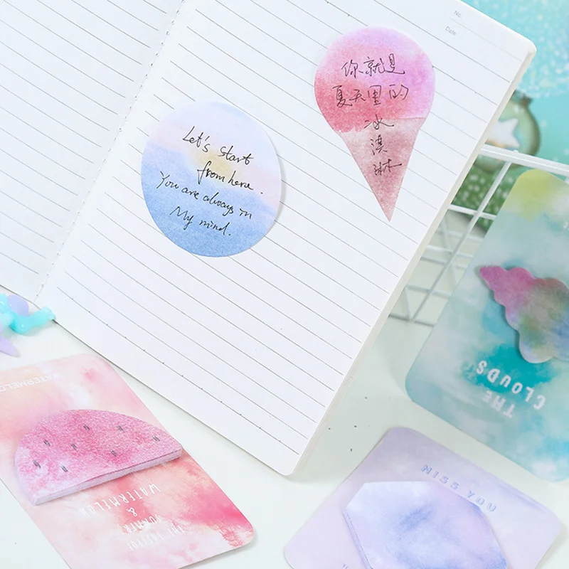 8 шт. радужные цветные Стикеры для заметок Фантастическая блокнот облако Icecream