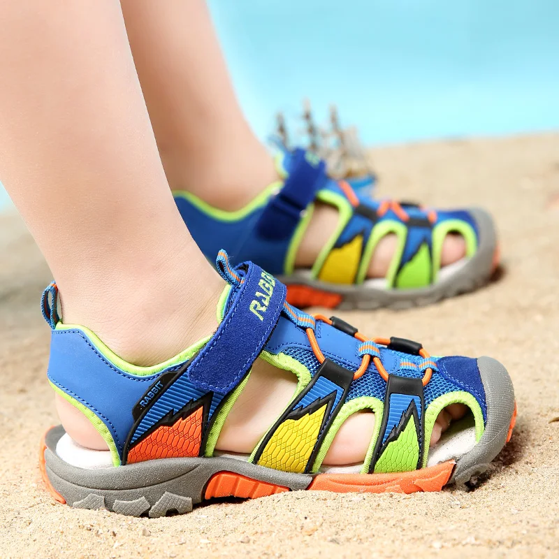 Летние сандалии для мальчиков Повседневная обувь детские Нескользящие дышащие