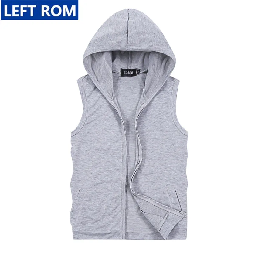 Летняя новая мужская куртка-жилет с капюшоном модные повседневные жилеты без