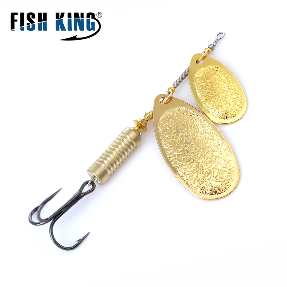 FISH KING 1 PC 10 Colors Long Cast Fishing Lure Spinner Bait Hard Fake Fish Metal Lures With Hook Fishing Lure