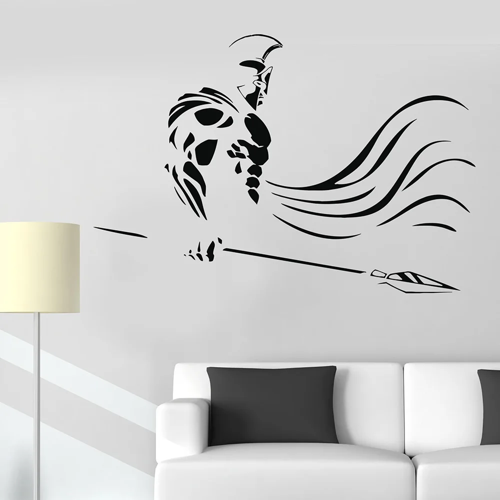Free Shipping diy Wallpaper Greece Spartan Warrior Spear War Ancient Vinyl Wall Decal Stickers Home Decor Art Mural | Дом и сад