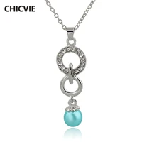 chicvie dropshipping vintage crystal charms necklaces pendants gold chain pearl accessories for women gifts necklace sne140385