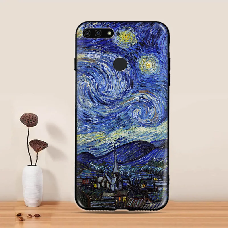 Силиконовый чехол Huawei Y6 Prime 2018 Honor 7A Pro Enjoy 8E с 3D принтом Ван Гога силиконовые чехлы