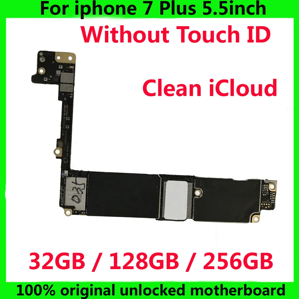 

32GB 128GB 256GB 100% original mainboard NO fingerprint for iphone 7 Plus 7plus 7P worldwide unlocked Motherboard IOS system