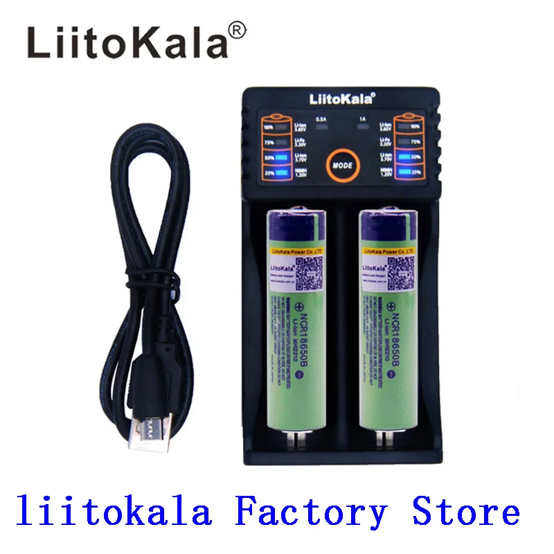 2 шт. литий ионная аккумуляторная батарея Liitokala 3 7 В 3400 мА/ч 18650 li ion (без печатной