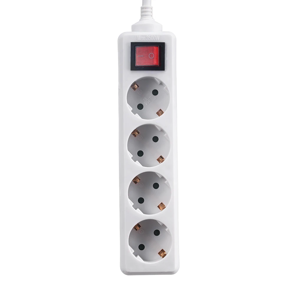ЕС Plug Smart разъем 4 Розетки сетевого адаптер газа 250 В 16A с 1.5 м кабель-удлинитель
