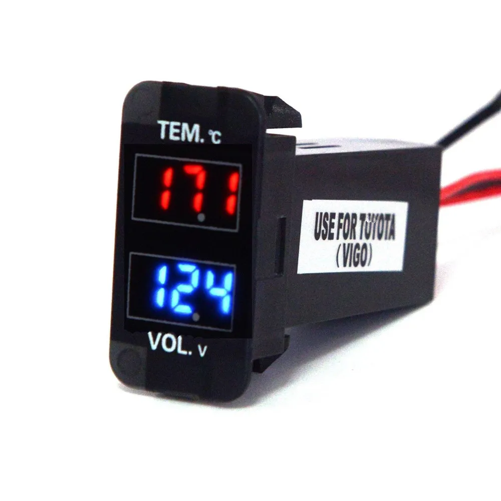 Старые формы 2 в 1 цифровой вольтметр температуры шаблон для Toyota 40 x 20 мм |