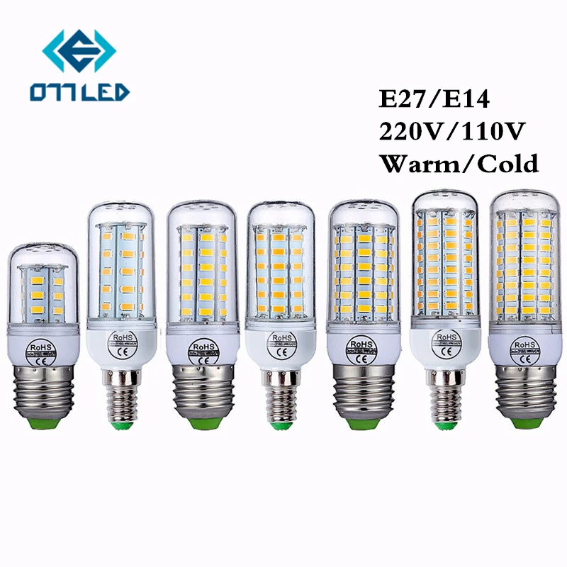 Светодиодная лампочка E14 E27 светодиодсветильник SMD5730 220 В 110 5730 SMD лампочсветильник