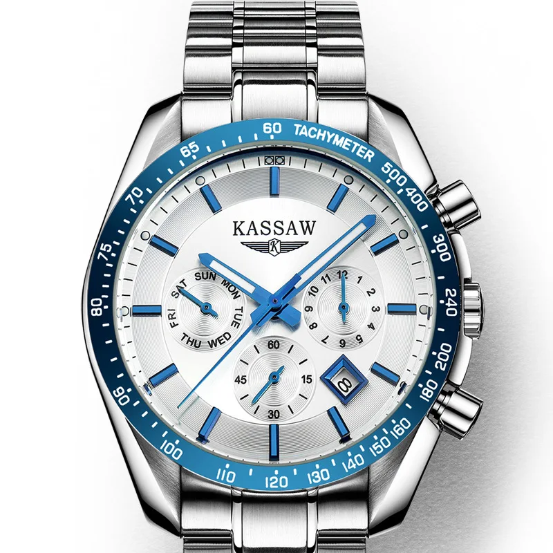 Часы cassaw мужские из нержавеющей стали автоматические механические спортивные
