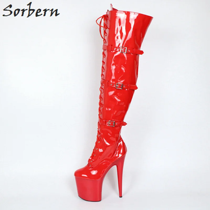Женские облегающие высокие сапоги orbern до колена на высоком каблуке 20 см | Обувь
