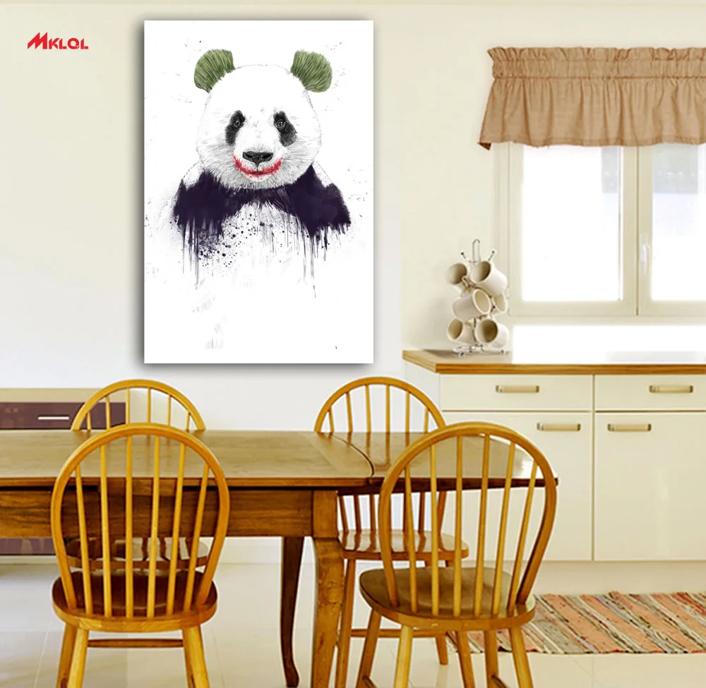 Большая картина на стену Джокер панда декор для ресторана кабинета спальни