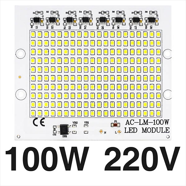 DIY светодиодный SMD чип лампа 10 Вт 20 Вт 30 Вт 50 Вт 100 Вт светильник-чип ac220в вход непосредственно Smart IC подходит для наружного светильник Холодный белый Теплый белый - Испускаемый цвет: 100W