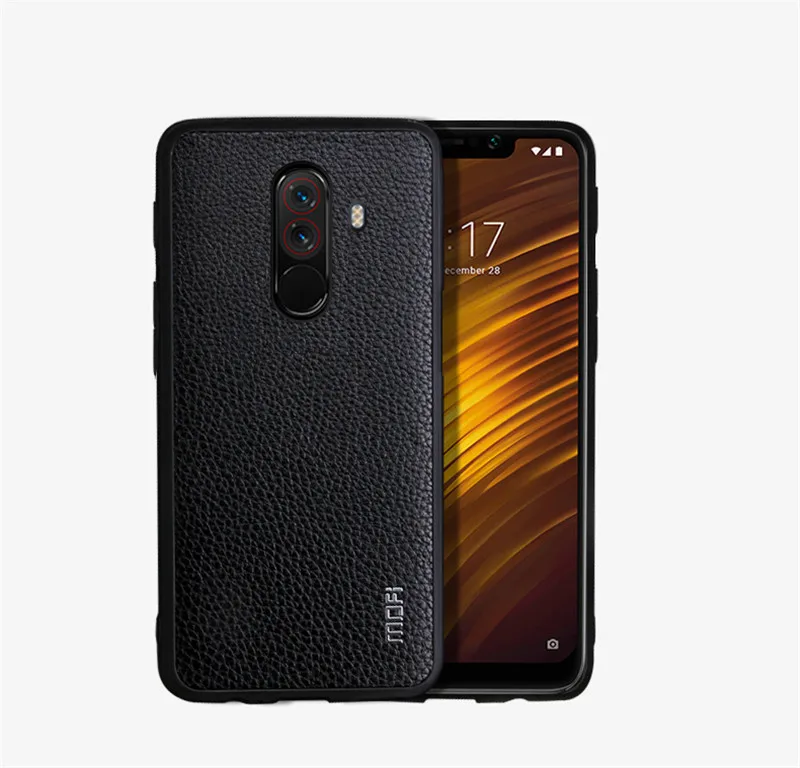 Poco F1 чехол Mofi для Xiaomi Pocophone F1 чехол Mofi для Xiaomi Pocophonef1 чехол из искусственной кожи текстурированная задняя крышка Черный Красный