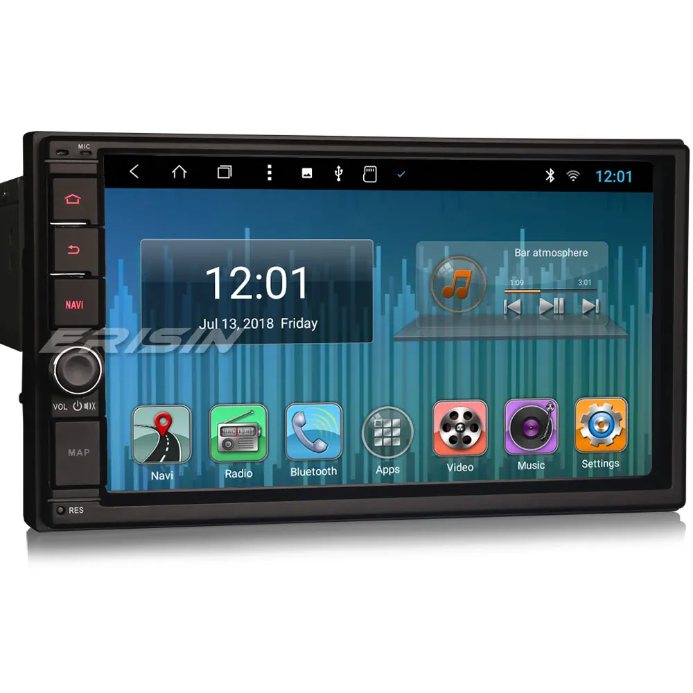 Erisin ES8270U 7 &quotT8 Восьмиядерный Android 8 1 автомобильная стереосистема WiFi 4G DAB + DVR TPMS OBD BT