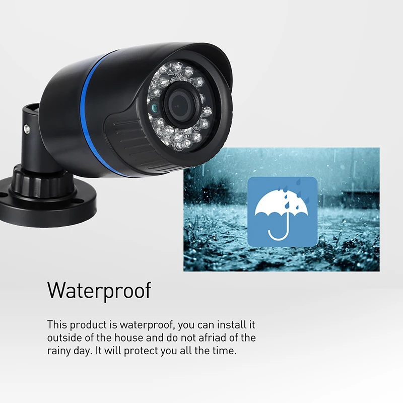POE H.265 аудио 3MP водонепроницаемая IP камера наружная 24LED IR Bullet 1296P / 1080P HD CCTV