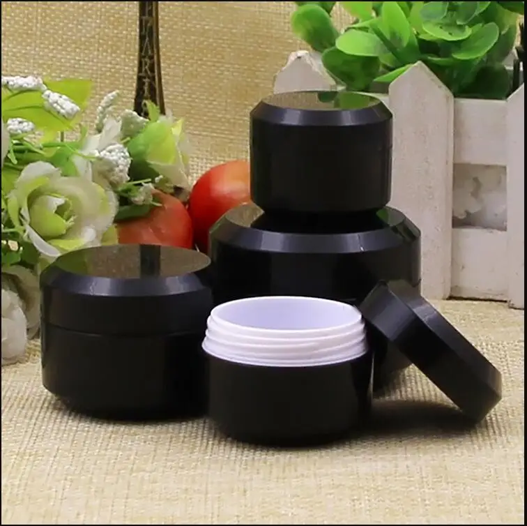 50 шт. 5 10 15 30 г Черный пластик для упаковки образцов jar мужской крем для глаз уход за кожей емкость для жидкостей