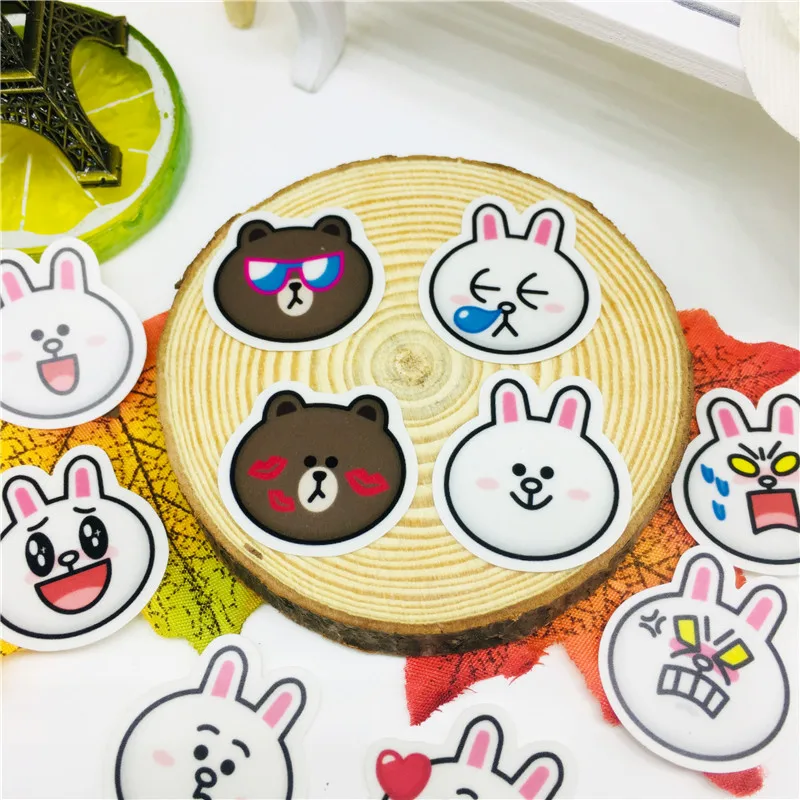 40 pcs cute bear expressi Stickers for Car Styling Bike Motorcycle Phone Laptop Travel Luggage Cool Funny Sticker Bomb Decals | Дом и сад