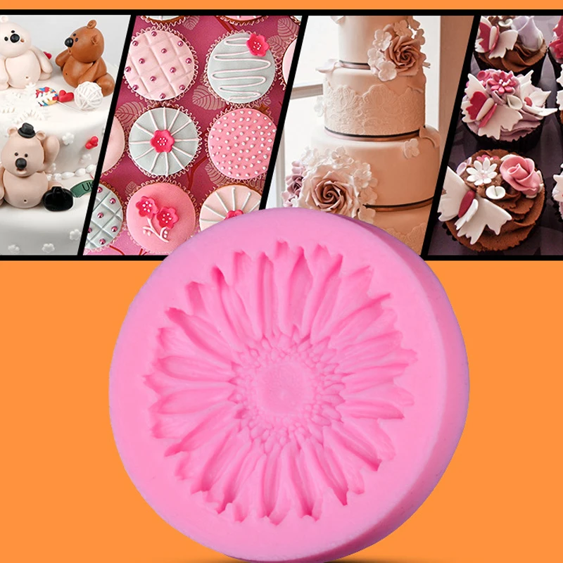 Форма подсолнуха 3D силиконовая форма для торта инструменты Мыло шоколадная