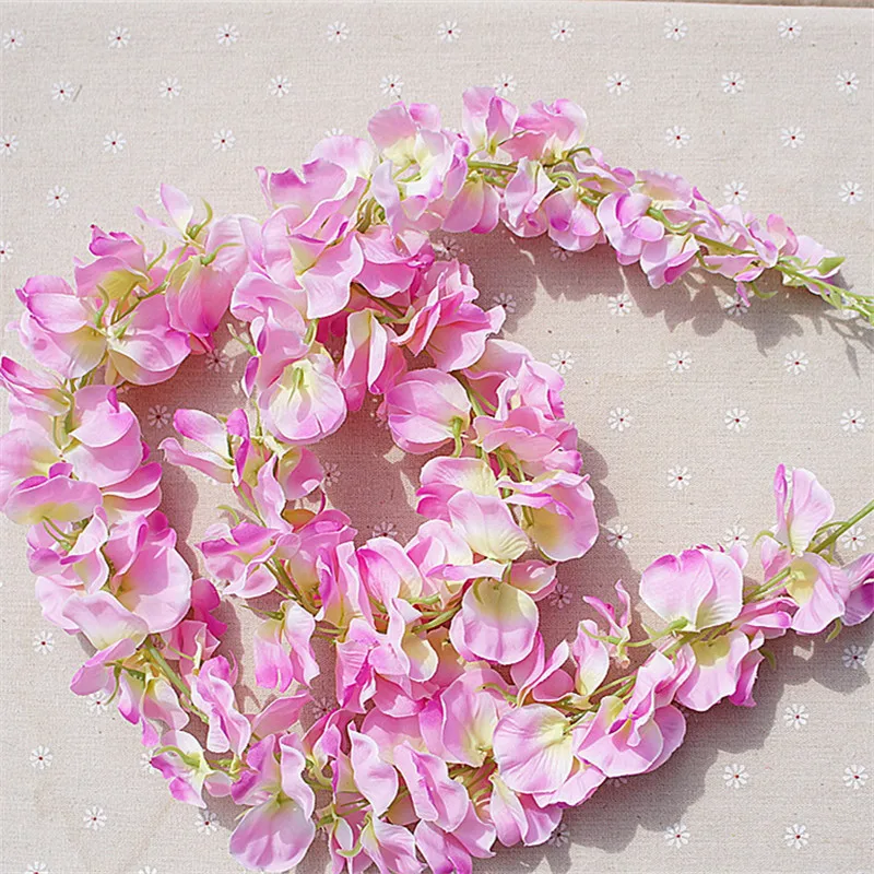 11 шт. Искусственный Цветок Глициния лоза 120 см один Silk140 цветы серии DIY растение домашнее свадебное украшение для стены фон