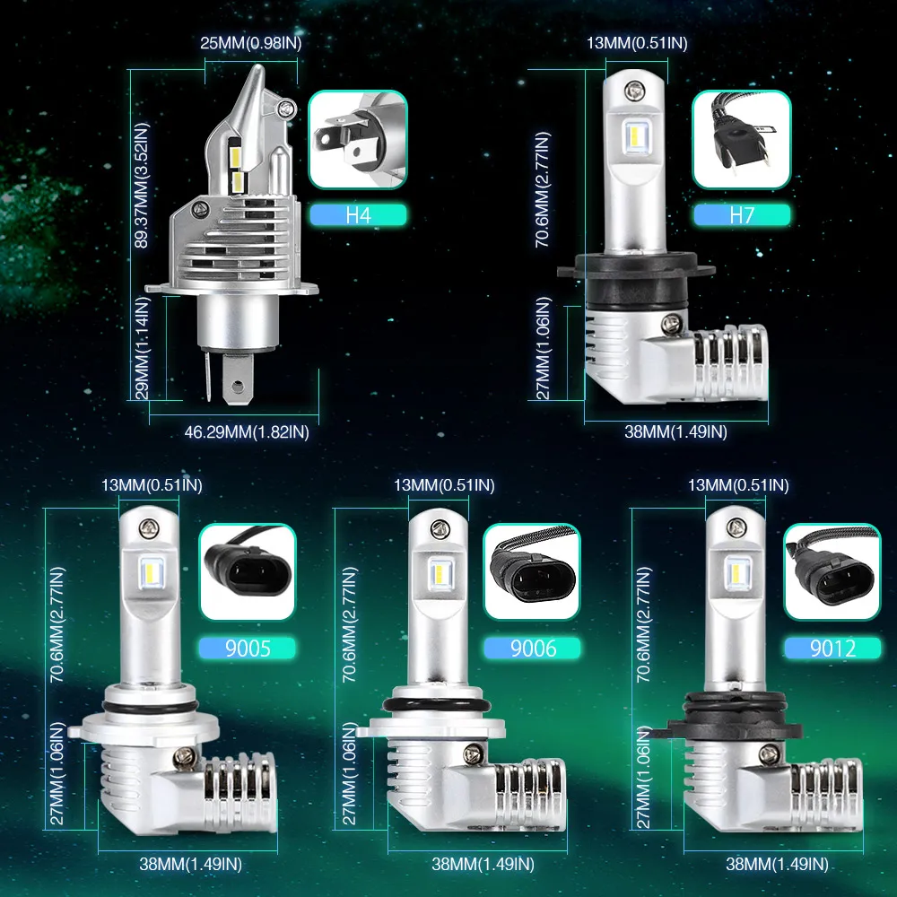1:1 дизайн NOVSIGHT H4 H7 Led автомобилей головной светильник H11 H16JP 9005 9006 9012 D1S P13 PSX24W PSX26W 50 Вт 10000LM 6500 к туман светильник